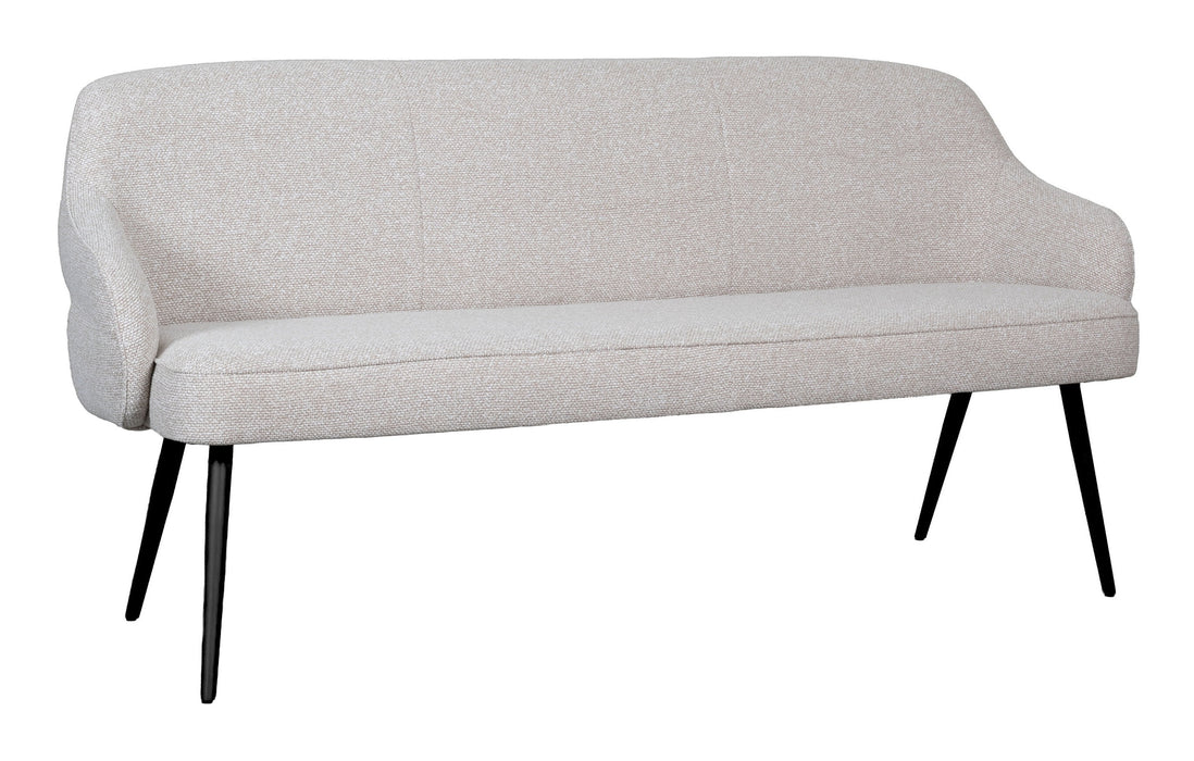 LABEL51 Eetkamerbank Bern 190cm, Bouclé - Naturel/Zwart