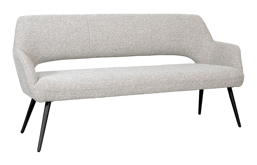 LABEL51 Eetkamerbank Sunray 190cm, Bouclé - Naturel/Zwart