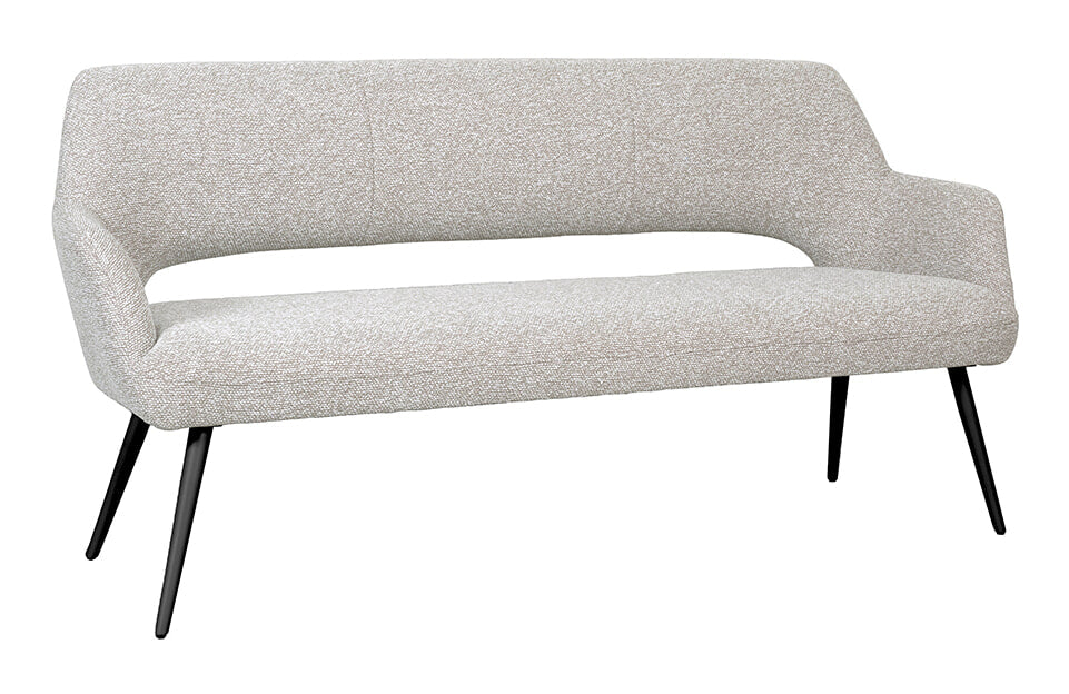 LABEL51 Eetkamerbank Sunray 220cm, Bouclé - Naturel/Zwart