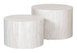 LABEL51 Ronde Salontafel Pure Travertin, Set van 2 stuks - Beige