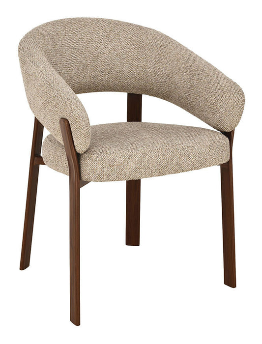 LABEL51 Eetkamerstoel Sato Presige stof en walnoot - Beige