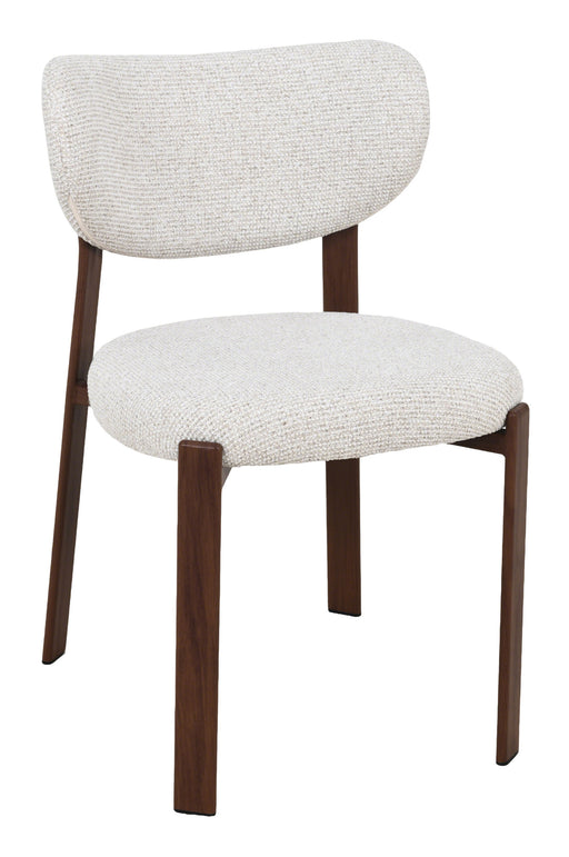 LABEL51 Eetkamerstoel Mika Prestige stof en walnoot houtlook - Naturel