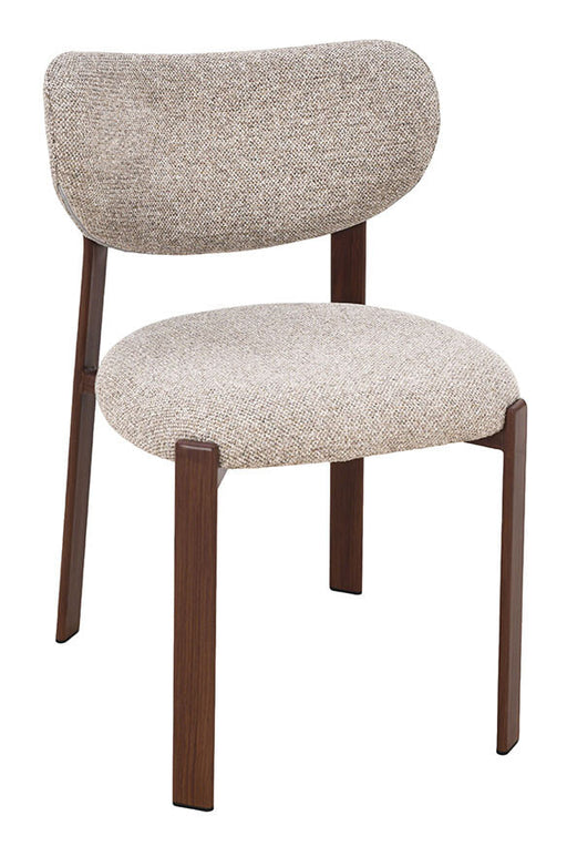 LABEL51 Eetkamerstoel Mika Prestige-stof en walnoot houtlook - Beige