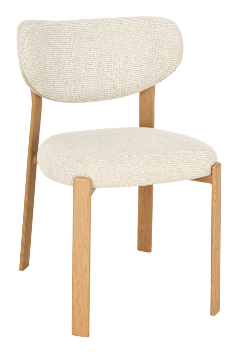LABEL51 Eetkamerstoel Mika Prestige-stof en naturel houtlook - Naturel