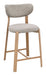LABEL51 Barkruk Mika Prestige-stof en eikenhout - Beige (zithoogte 50cm)