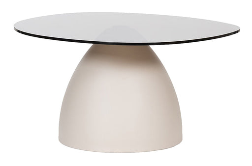 LABEL51 Ovale Salontafel Vera Glas en beton, 84 x 74cm - Smoked Brown - Ovaal