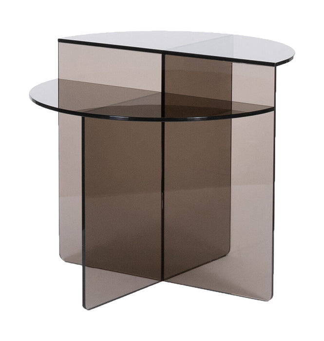 LABEL51 Bijzettafel Rosa Glas, 50 x 50cm - Smoked Brown - Organisch