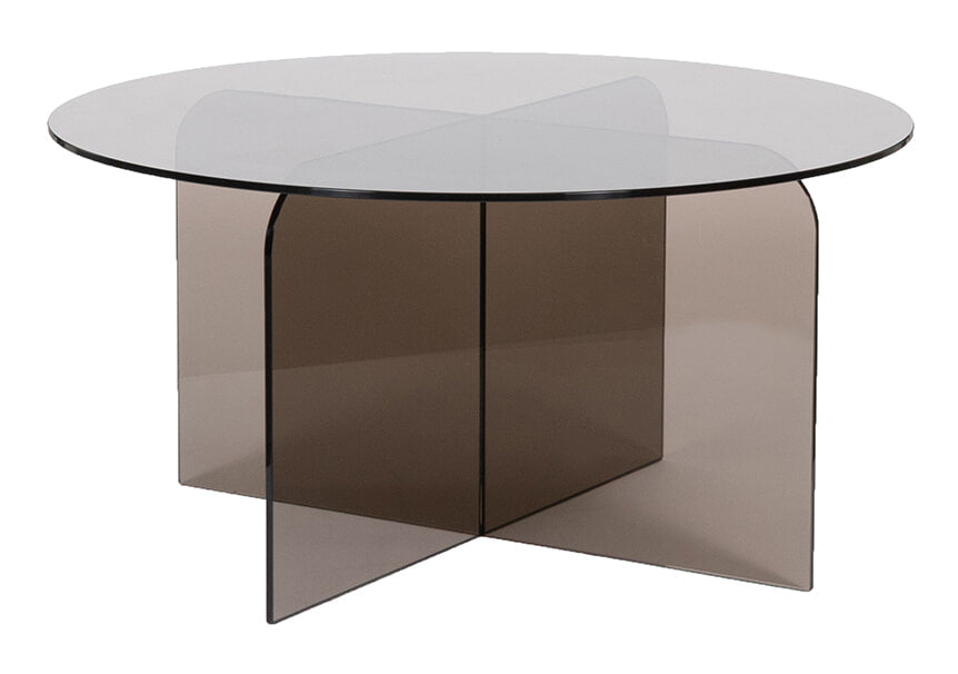 LABEL51 Ronde Salontafel Tulip Glas, Ø80cm - Smoked Brown