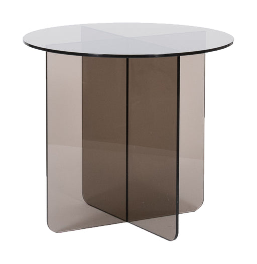 LABEL51 Ronde Salontafel Lotus Glas, Ø50cm - Smoked Brown