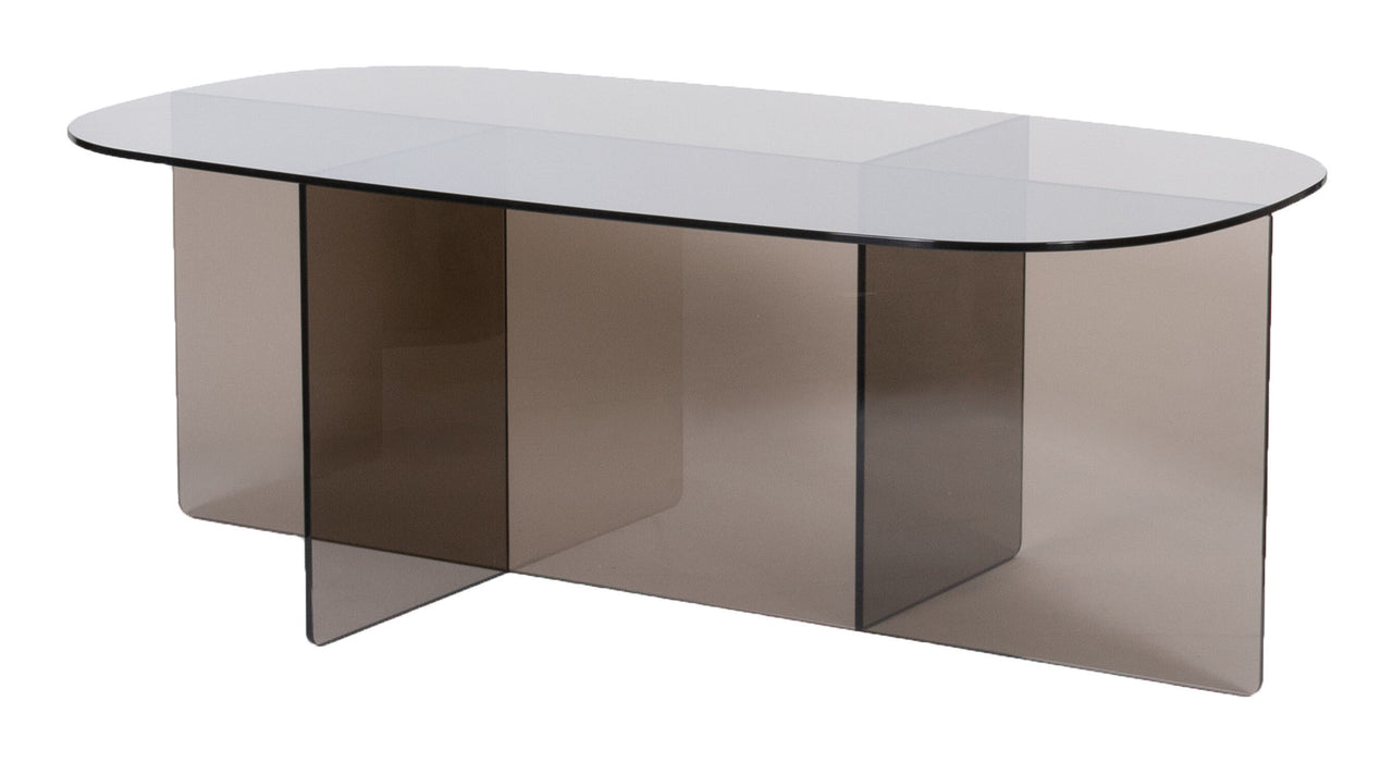 LABEL51 Ovale Bijzettafel Petal Glas, 45 x 35cm - Smoked Brown - Organisch