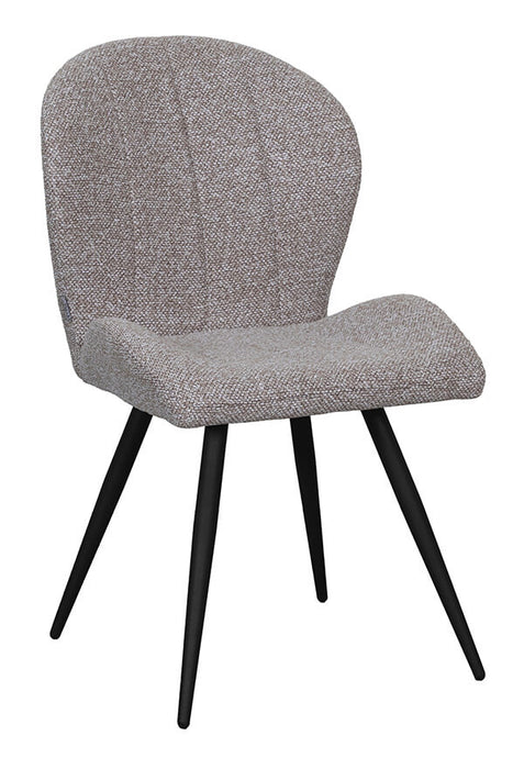 LABEL51 Eetkamerstoel Sil Bouclé - Mushroom/Zwart
