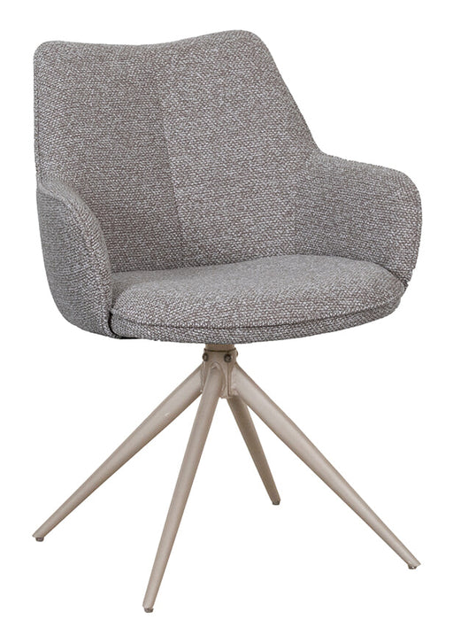 LABEL51 Draaibare Eetkamerstoel Sawa Bouclé - Mushroom/Taupe