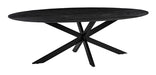 LABEL51 Ovale Eettafel James Mangohout, 160 x 100cm - Zwart - Ovaal