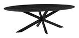 LABEL51 Ovale Eettafel James Mangohout, 190 x 100cm - Zwart - Ovaal