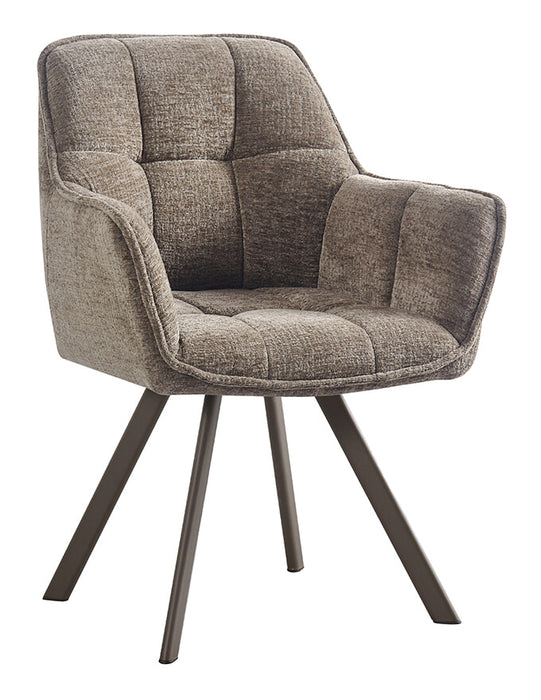LABEL51 Eetkamerstoel Riley Geweven stof - Taupe/Brons