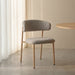 LABEL51 Eetkamerstoel Kaito Prestige-stof en naturel houtlook - Beige