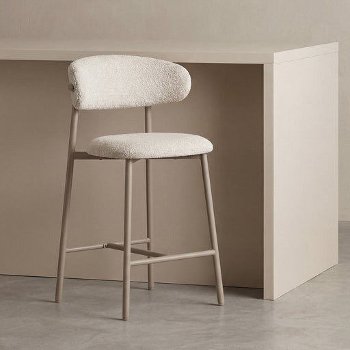LABEL51 Barkruk Kaito Prestige-stof - Naturel/Taupe (zithoogte 64cm)