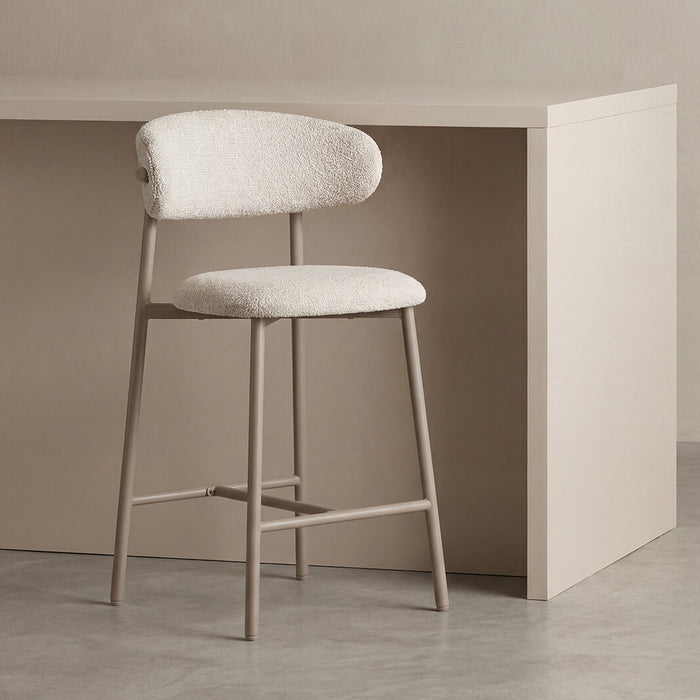 LABEL51 Barkruk Kaito Prestige-stof - Naturel/Taupe (zithoogte 64cm)