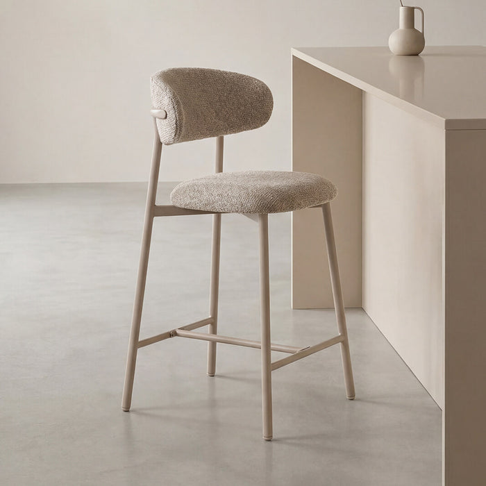 LABEL51 Barkruk Kaito Prestige-stof - Beige/Taupe (zithoogte 64cm)