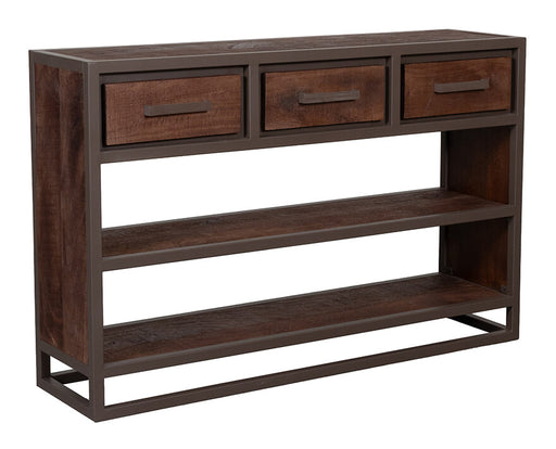 LABEL51 Sidetable Peru Mangohout en metaal, 115cm - Espresso