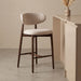 LABEL51 Barkruk Kyoto Superb-stof en walnoot essenhout - Beige (zithoogte 64cm)