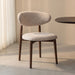 LABEL51 Eetkamerstoel Kyoto Superb-stof en walnoot essenhout - Beige