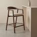 LABEL51 Barkruk Lone Superb-stof & walnoot eiken - Beige (zithoogte 60cm)