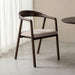 LABEL51 Eetkamerstoel Lone Geweven stof en walnoot eiken - Beige