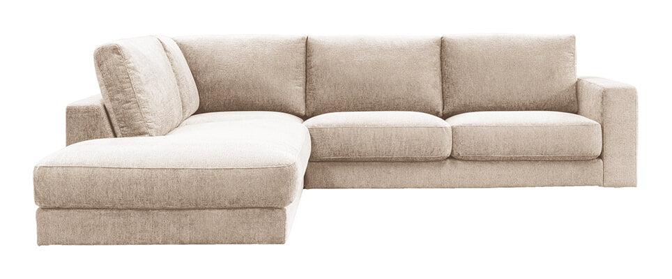 LABEL51 Loungebank Valero Links, 303cm, Chenille - Naturel