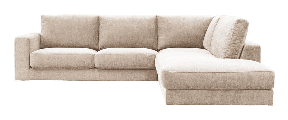 LABEL51 Hoekbank Valero Rechts, 303cm, Chenille - Naturel