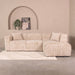 LABEL51 Loungebank Salvano Rechts, 273cm, Rimba-stof - Beige