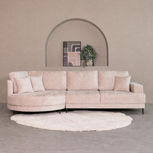 LABEL51 Organische Loungebank Stella Links, 300cm, Nano-stof - Crème