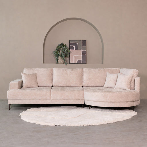 LABEL51 Organische Loungebank Stella Rechts 300cm Nano-stof Crème