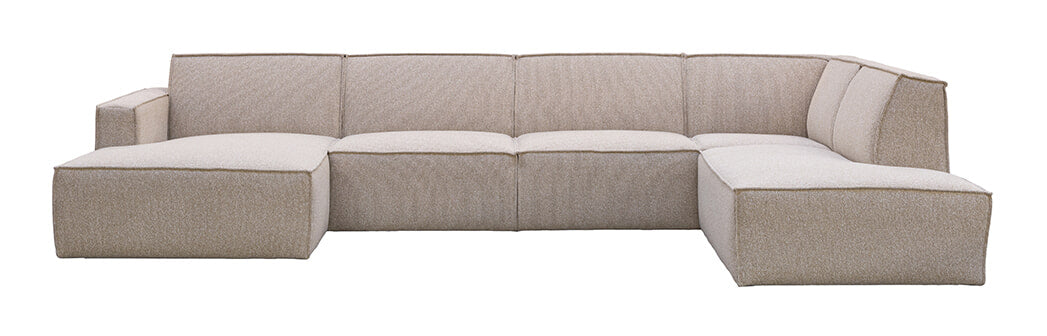 LABEL51 U-bank Kay Rechts, 363cm, Bouclé - Naturel
