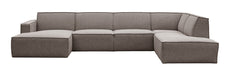 LABEL51 U-bank Kay Hoek Rechts, 363cm, Bouclé - Mushroom