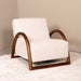 LABEL51 Fauteuil Viggo Superb-stof en walnoot - Naturel