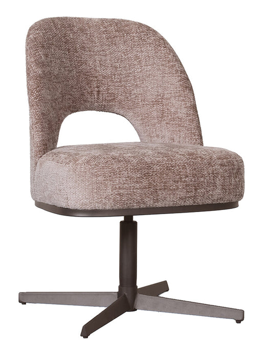 LABEL51 Draaibare Eetkamerstoel Port Grimaud Chenille - Taupe/Brons