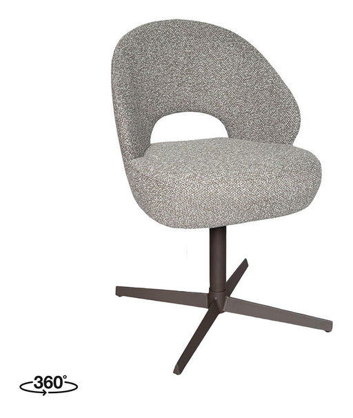 LABEL51 Draaibare Eetkamerstoel Saint Tropez Bouclé - Mushroom/Brons