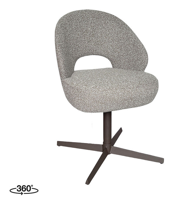 LABEL51 Draaibare Eetkamerstoel Saint Tropez Bouclé - Mushroom/Brons