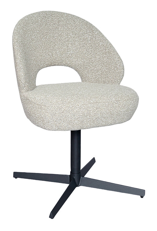LABEL51 Draaibare Eetkamerstoel Saint Tropez Bouclé - Naturel/Zwart