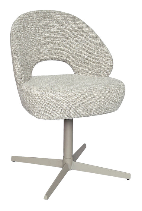 LABEL51 Draaibare Eetkamerstoel Saint Tropez Bouclé - Naturel/Taupe