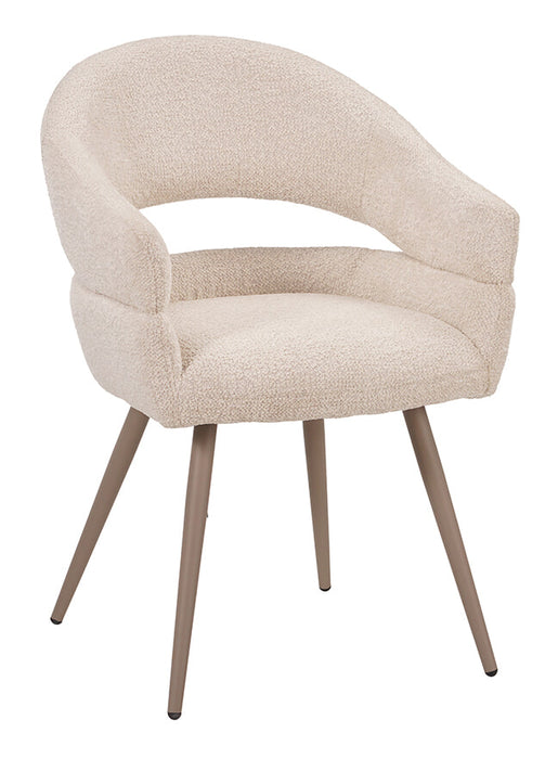 LABEL51 Eetkamerstoel Pia Bouclé - Naturel/Taupe