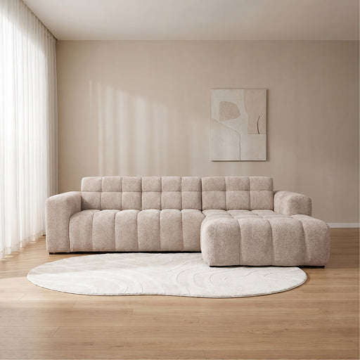 LABEL51 Loungebank Luna Rechts 297 cm Chenille Naturel