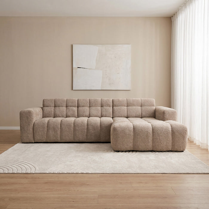 LABEL51 Loungebank Luna Rechts, 297cm, Chenille - Taupe