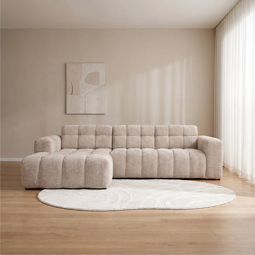 LABEL51 Loungebank Luna Links 297 cm Chenille Naturel