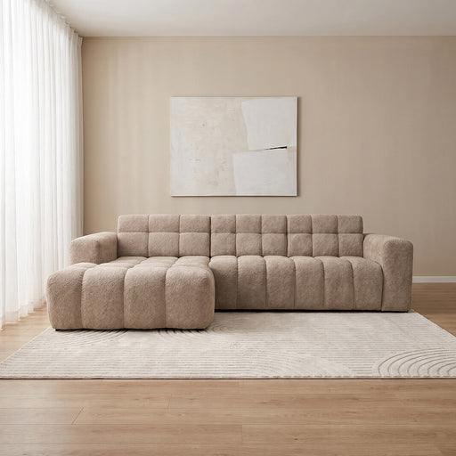 LABEL51 Loungebank Luna Links, 297cm, Chenille - Taupe