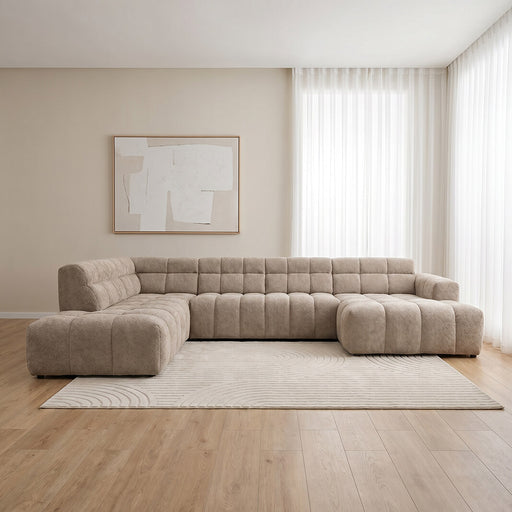 LABEL51 U-bank Luna Links 370cm Chenille Taupe