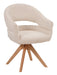 LABEL51 Draaibare Eetkamerstoel Sofia Bouclé & Naturel Eiken - Naturel