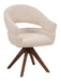 LABEL51 Draaibare Eetkamerstoel Sofia Bouclé & Espresso Eiken - Naturel