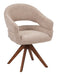LABEL51 Draaibare Eetkamerstoel Sofia Bouclé & Espresso Eiken - Beige